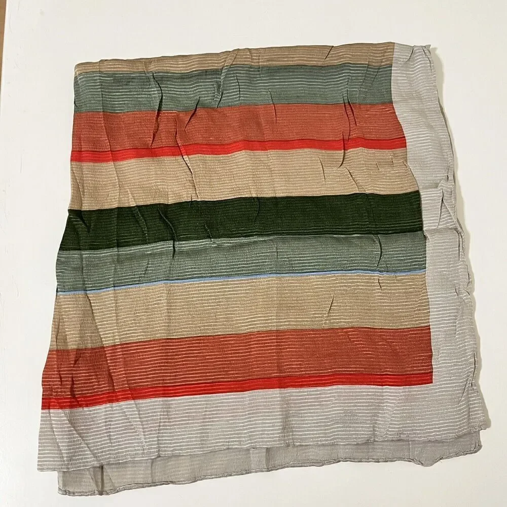 Fisba Stoffels Striped Square Silk Scarf